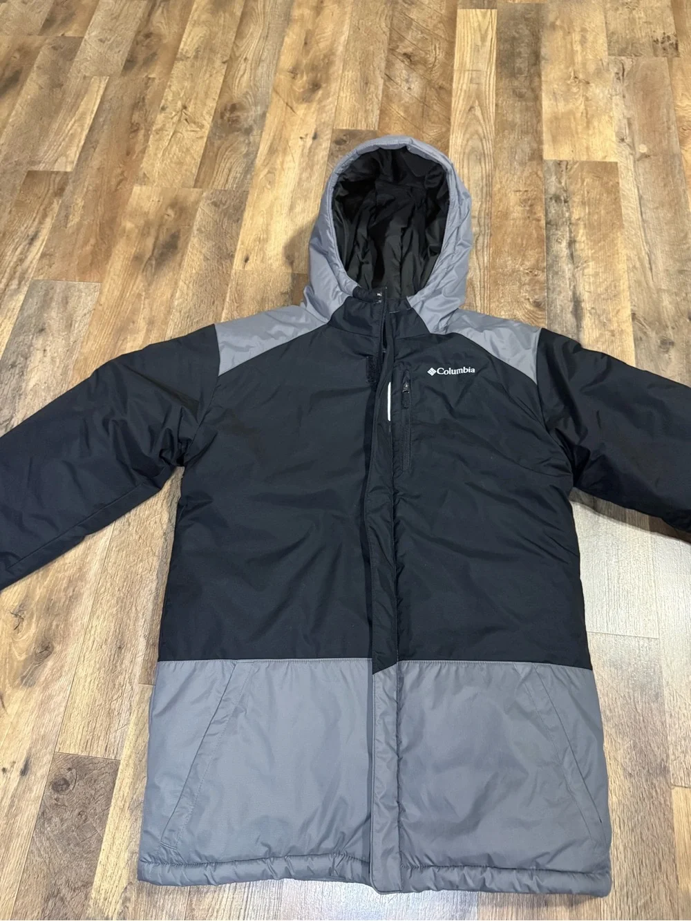 Columbia Kids Black and Gray Hooded Puffer Parka